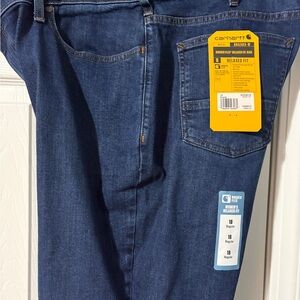 Carhartt Women's Straight Leg Jeans - Dark Blue Denim